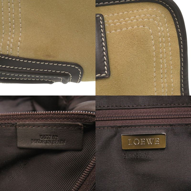 Loewe Amazona 28 Suede Leather Beige Brown Handbag