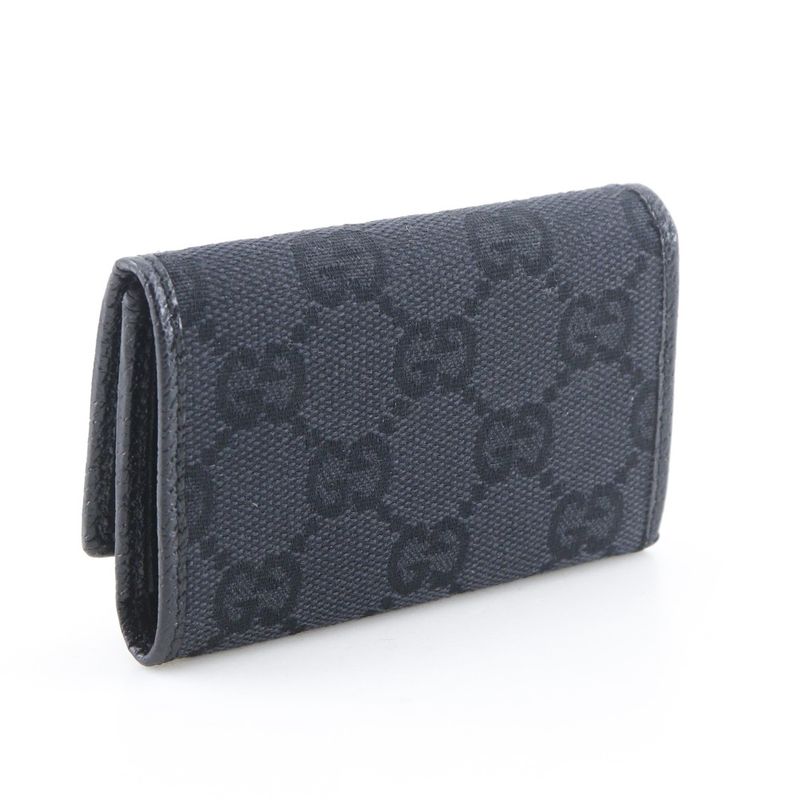 Gucci 6 Rows GG Canvas Black Key Case Key Holder