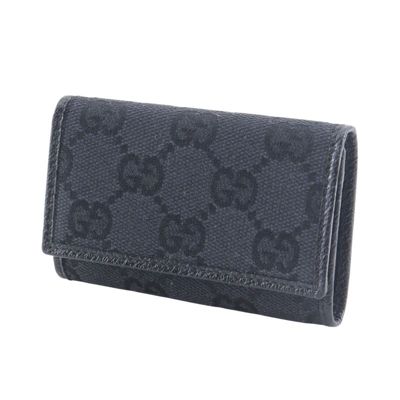 Gucci 6 Rows GG Canvas Black Key Case Key Holder