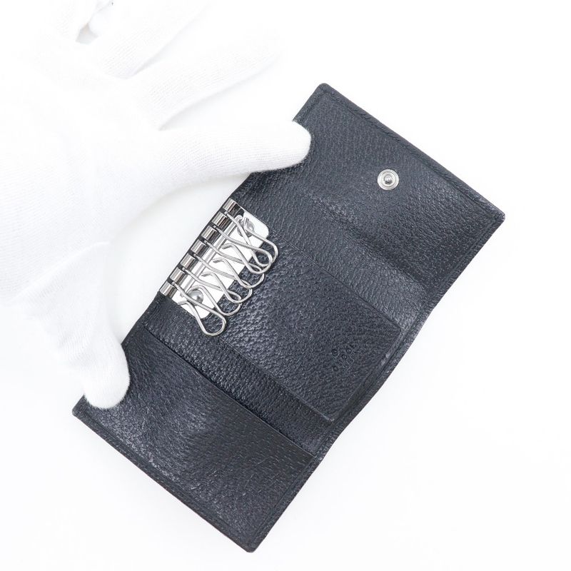 Gucci 6 Rows GG Canvas Black Key Case Key Holder