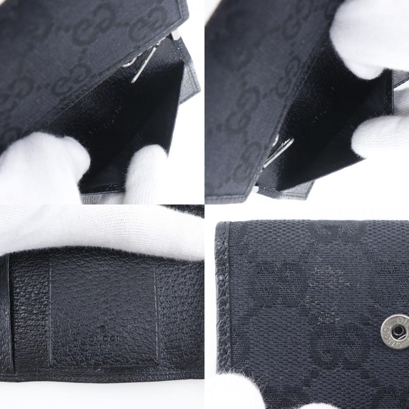 Gucci 6 Rows GG Canvas Black Key Case Key Holder