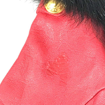 Hermes Gloves Fur Leather Red