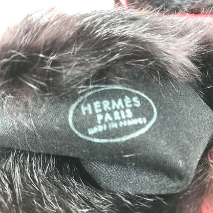Hermes Gloves Fur Leather Red