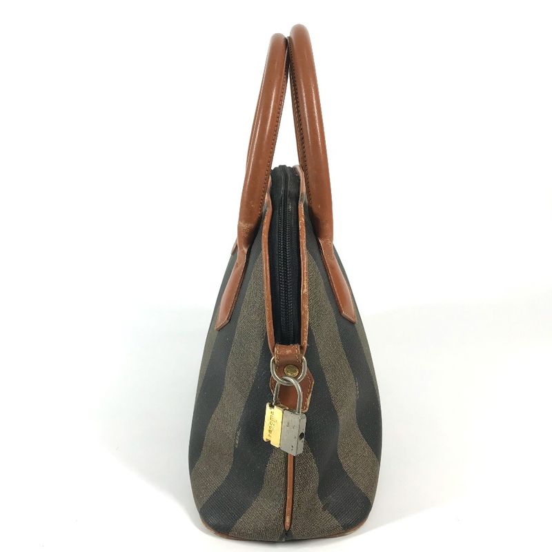 Fendi Handbag Pecan Leather Brown X Khaki