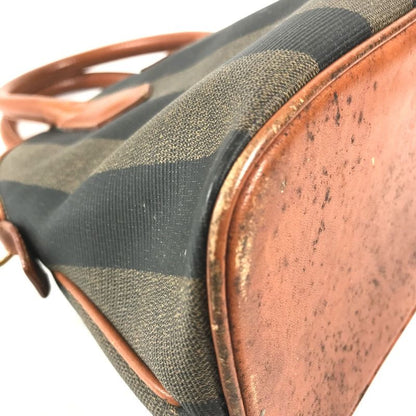 Fendi Handbag Pecan Leather Brown X Khaki