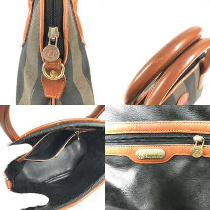 Fendi Handbag Pecan Leather Brown X Khaki