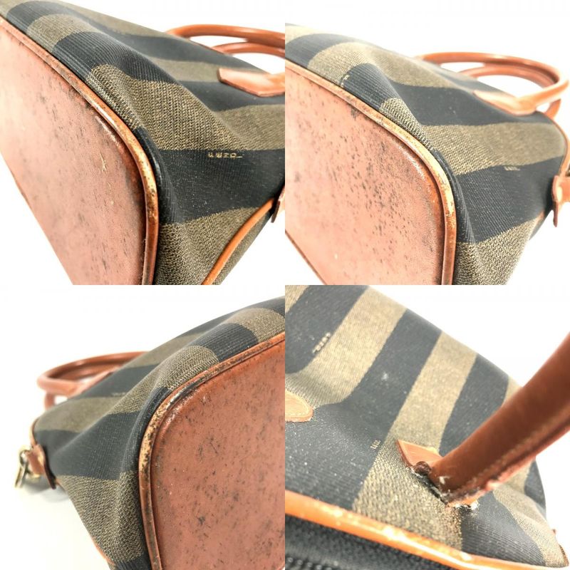 Fendi Handbag Pecan Leather Brown X Khaki