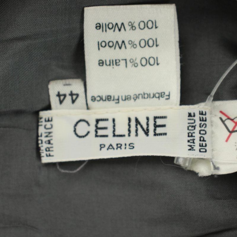 Celine Plied Skirt Wool 44 Beige Multicolor Houndstooth Pattern Macadam