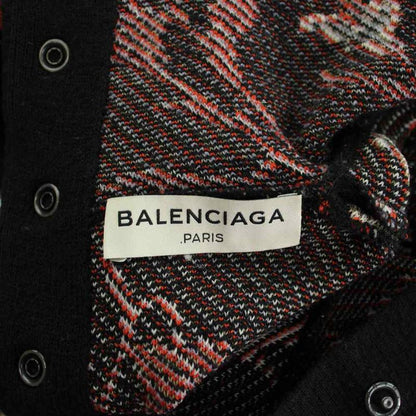 Balenciaga Flower High Neck Knit Sweater Wool 34 Black Multicolor Floral