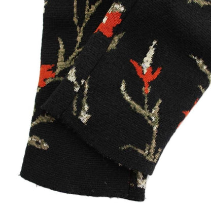 Balenciaga Flower High Neck Knit Sweater Wool 34 Black Multicolor Floral