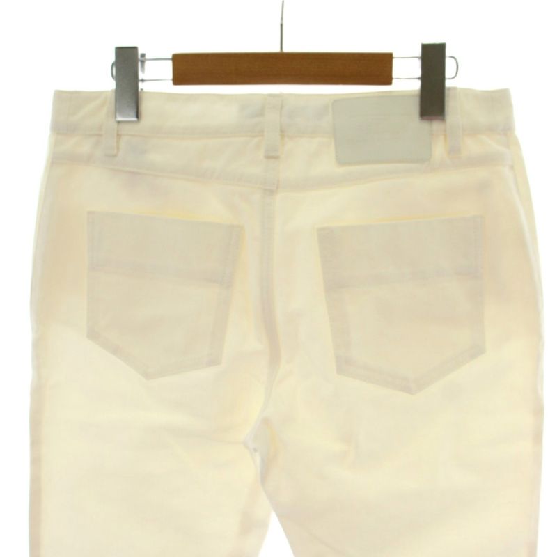 Louis Vuitton Denim Pants Jeans 36 White Straight Full Length Gold Button