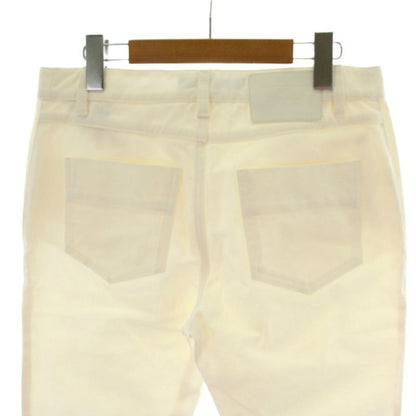 Louis Vuitton Denim Pants Jeans 36 White Straight Full Length Gold Button