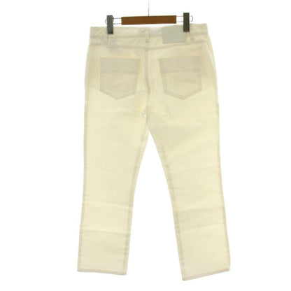 Louis Vuitton Denim Pants Jeans 36 White Straight Full Length Gold Button