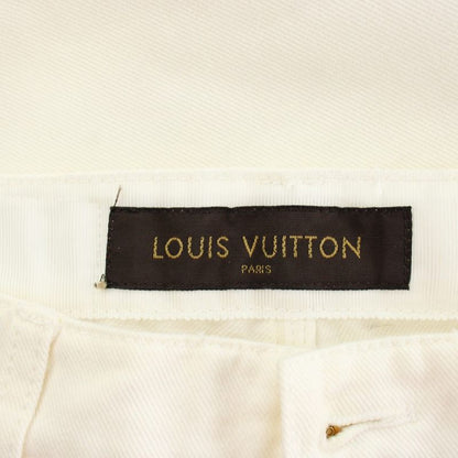 Louis Vuitton Denim Pants Jeans 36 White Straight Full Length Gold Button