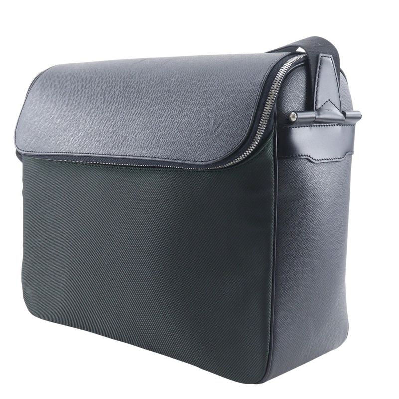 Louis Vuitton Thai Mir Taiga Nylon Canvas Ardoise Black Shoulder Bag