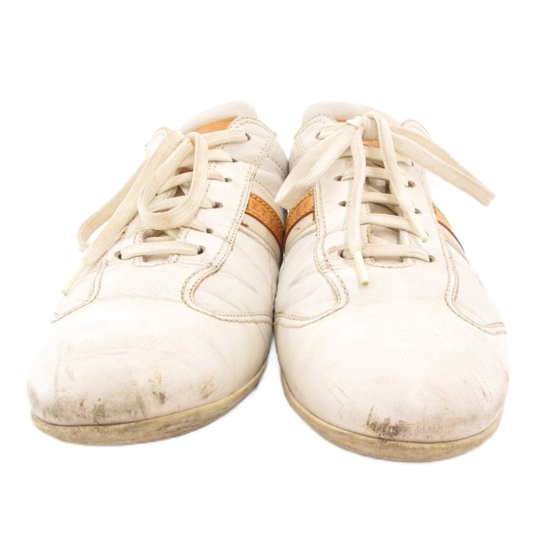 Louis Vuitton German Trainer Sneakers Shoes Low Cut Leather Logo 6.5 White