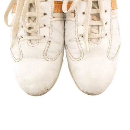 Louis Vuitton German Trainer Sneakers Shoes Low Cut Leather Logo 6.5 White
