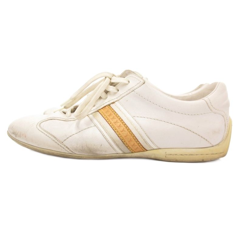 Louis Vuitton German Trainer Sneakers Shoes Low Cut Leather Logo 6.5 White