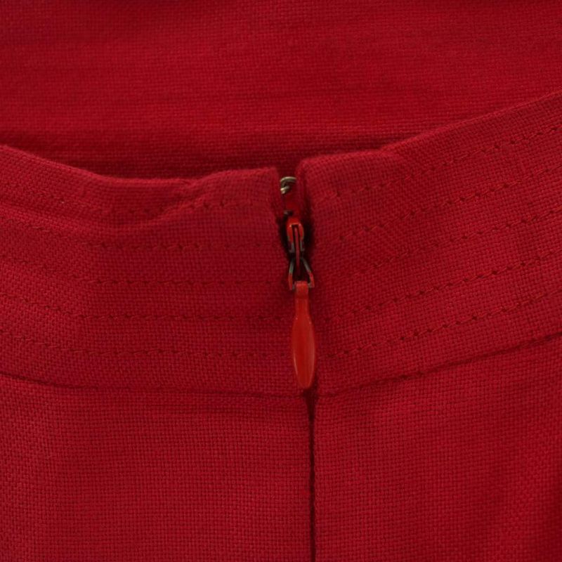 Celine Tight Skirt 44 Red Ribbon Knee Length Vintage PP