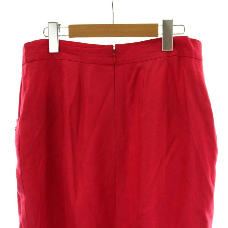 Celine Tight Skirt 44 Red Ribbon Knee Length Vintage PP