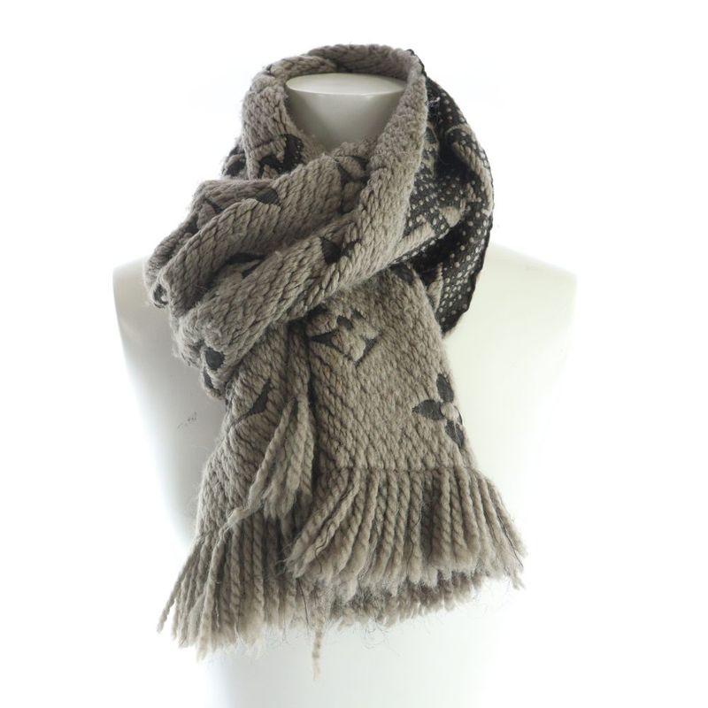 Louis Vuitton Logomania Scarf Wool Silk Blend