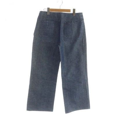 Chanel Identiification Straight Pants Denim Logo M Blue