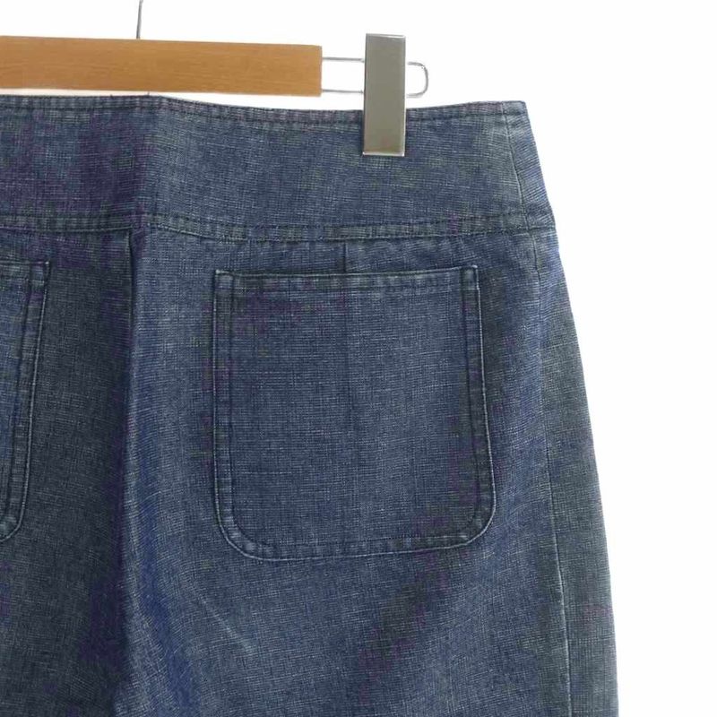 Chanel Identiification Straight Pants Denim Logo M Blue