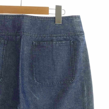 Chanel Identiification Straight Pants Denim Logo M Blue