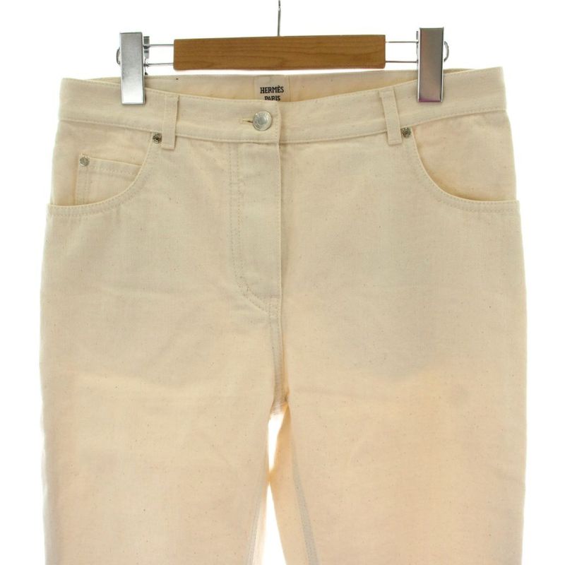 Hermes Denim Jeans 36 White Recent