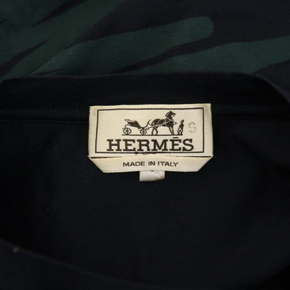 Hermes T-Shirt Short Sleeve Logo L Navy