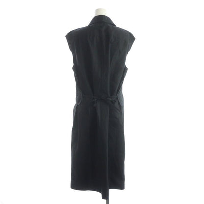 Hermes Gaultier Era Shirt Dress Sleeveless Long Logo Embroidery Layered 40