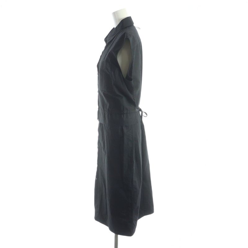 Hermes Gaultier Era Shirt Dress Sleeveless Long Logo Embroidery Layered 40