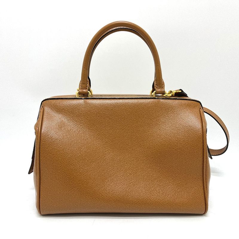 Celine Boston Bag Leather Brown X