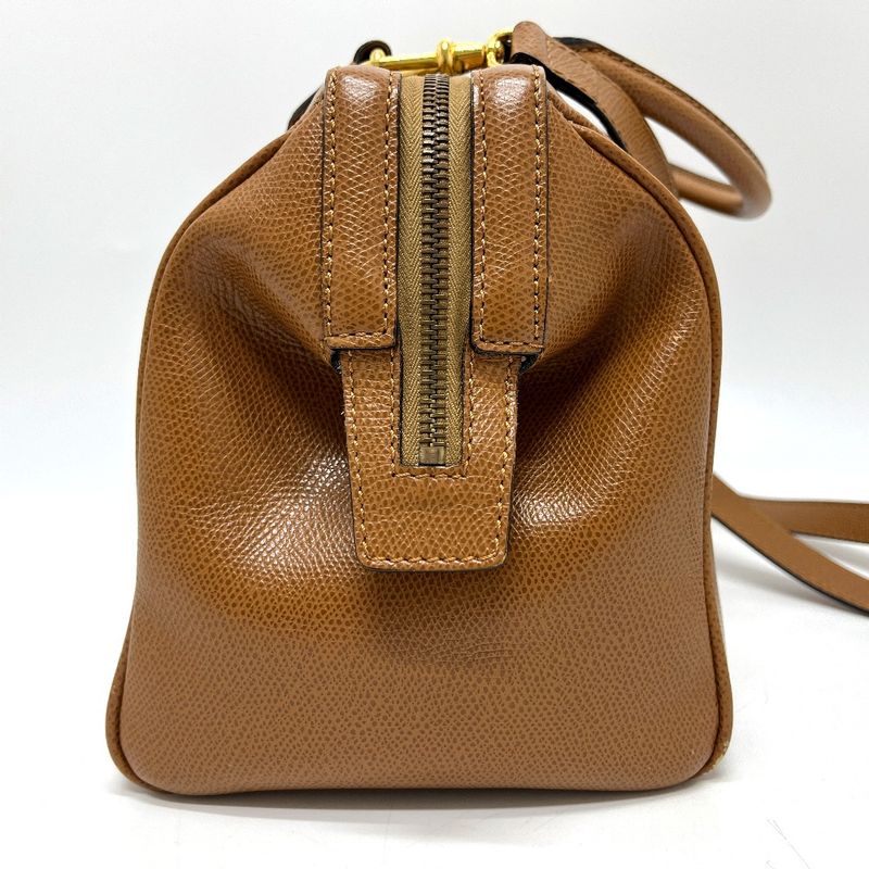 Celine Boston Bag Leather Brown X
