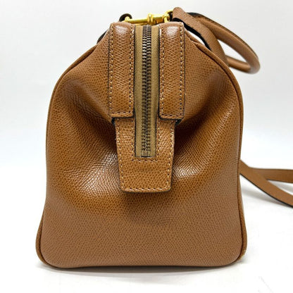 Celine Boston Bag Leather Brown X