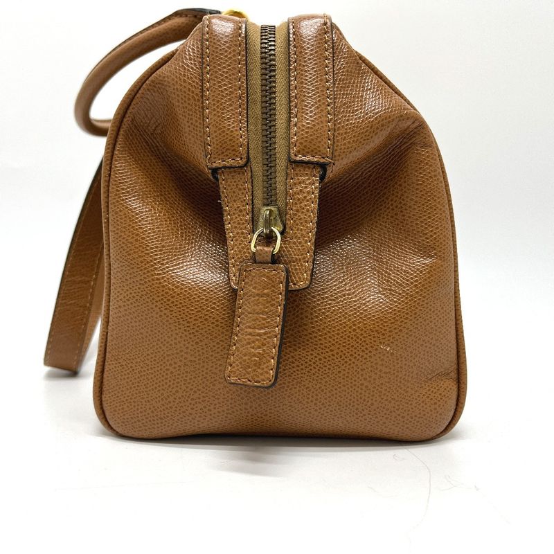 Celine Boston Bag Leather Brown X