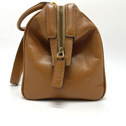 Celine Boston Bag Leather Brown X