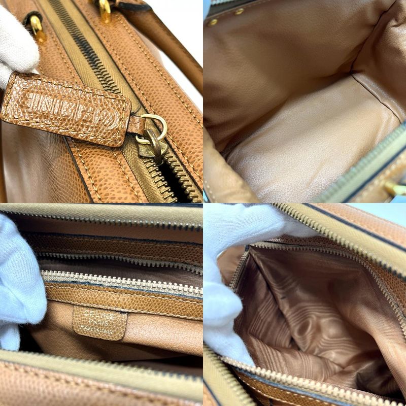 Celine Boston Bag Leather Brown X