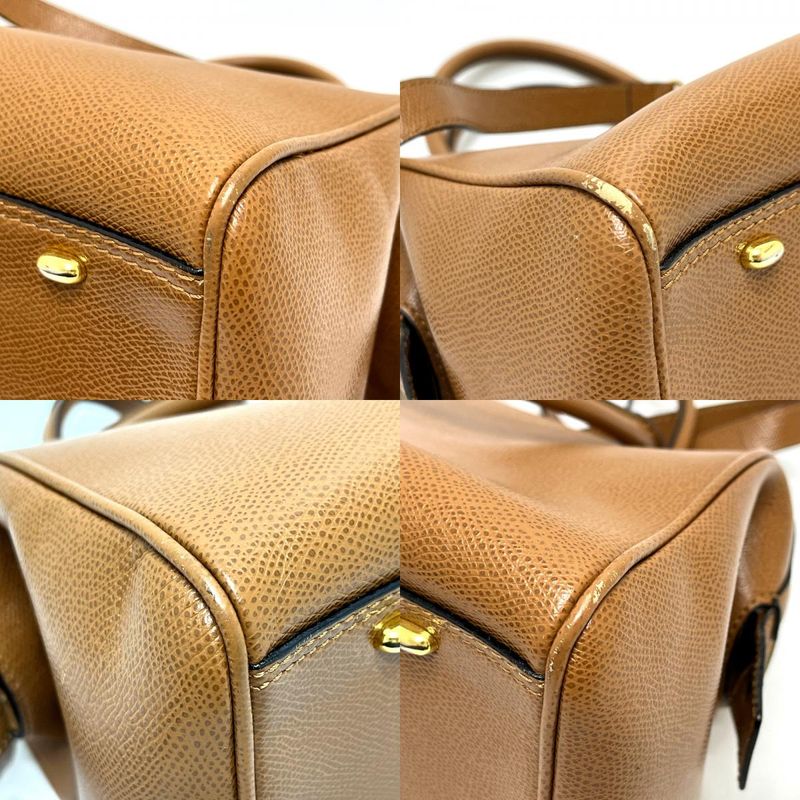 Celine Boston Bag Leather Brown X