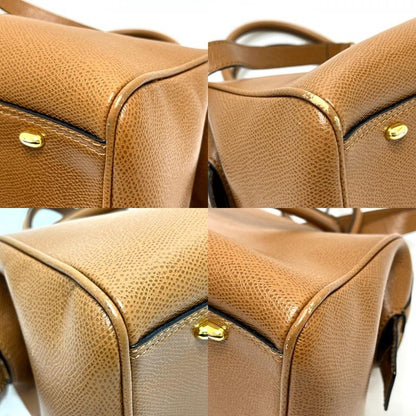 Celine Boston Bag Leather Brown X