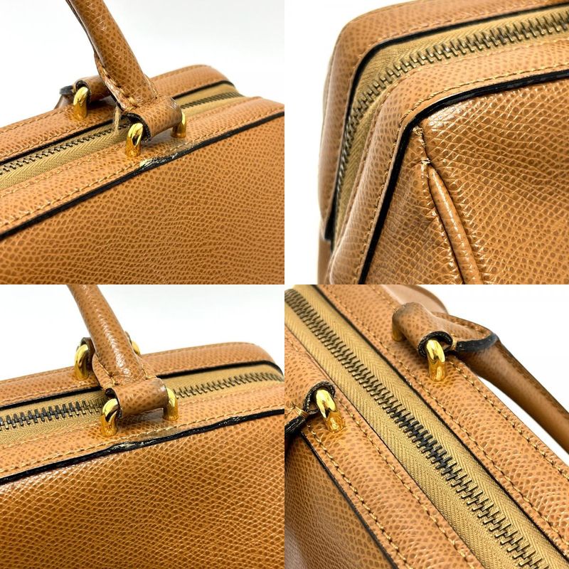 Celine Boston Bag Leather Brown X