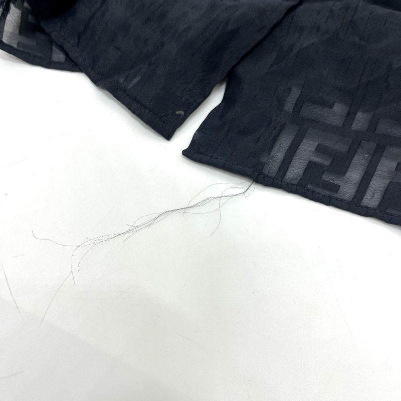 Fendi Blouse Jeans Zucca All Over Pattern Viscose Black