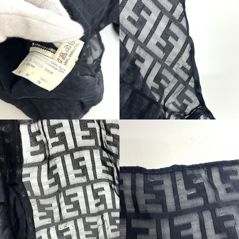 Fendi Blouse Jeans Zucca All Over Pattern Viscose Black