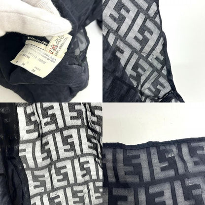Fendi Blouse Jeans Zucca All Over Pattern Viscose Black