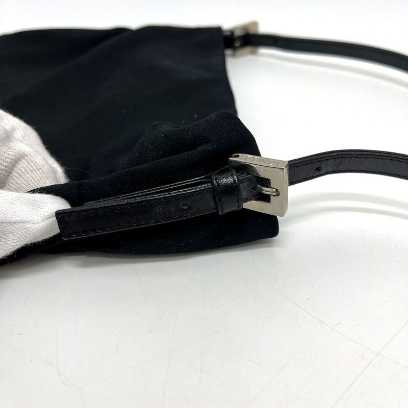 Fendi Handbag Logo Satin Black X