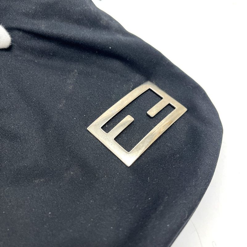 Fendi Handbag Logo Satin Black X