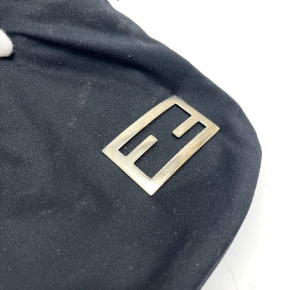 Fendi Handbag Logo Satin Black X