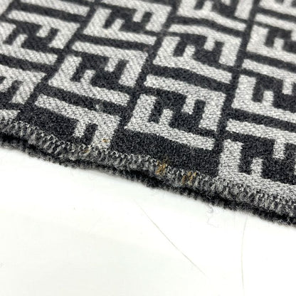 Fendi Scarf Zucca All Over Pattern Wool Gray
