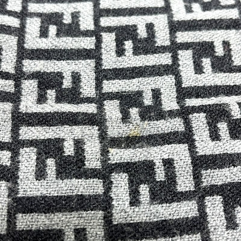 Fendi Scarf Zucca All Over Pattern Wool Gray