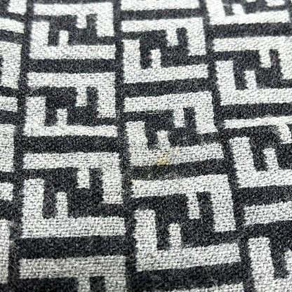 Fendi Scarf Zucca All Over Pattern Wool Gray